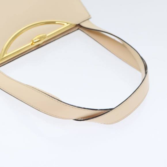 CELINE Hand Bag Leather 2way Cream Gold Auth 91296 - Picture 7 of 16